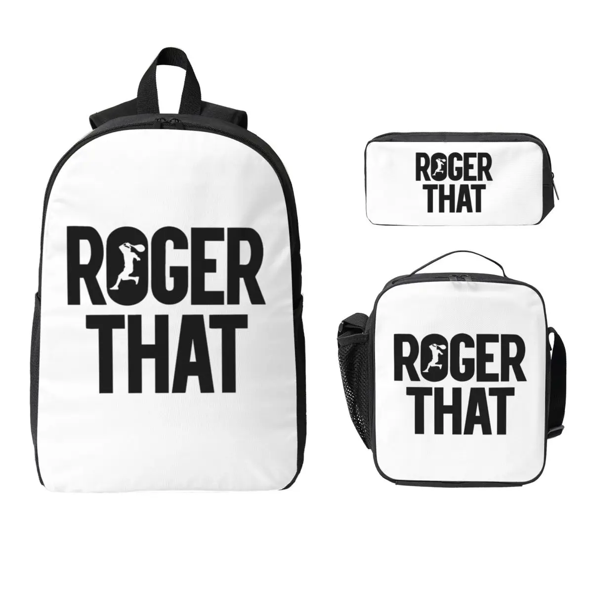 

Рюкзак Roger Federer, студенческая сумка для книг для мальчиков и девочек, школьная сумка, компьютерные сумки на плечо, 3 шт., изолированная сумка для обеда, пенал