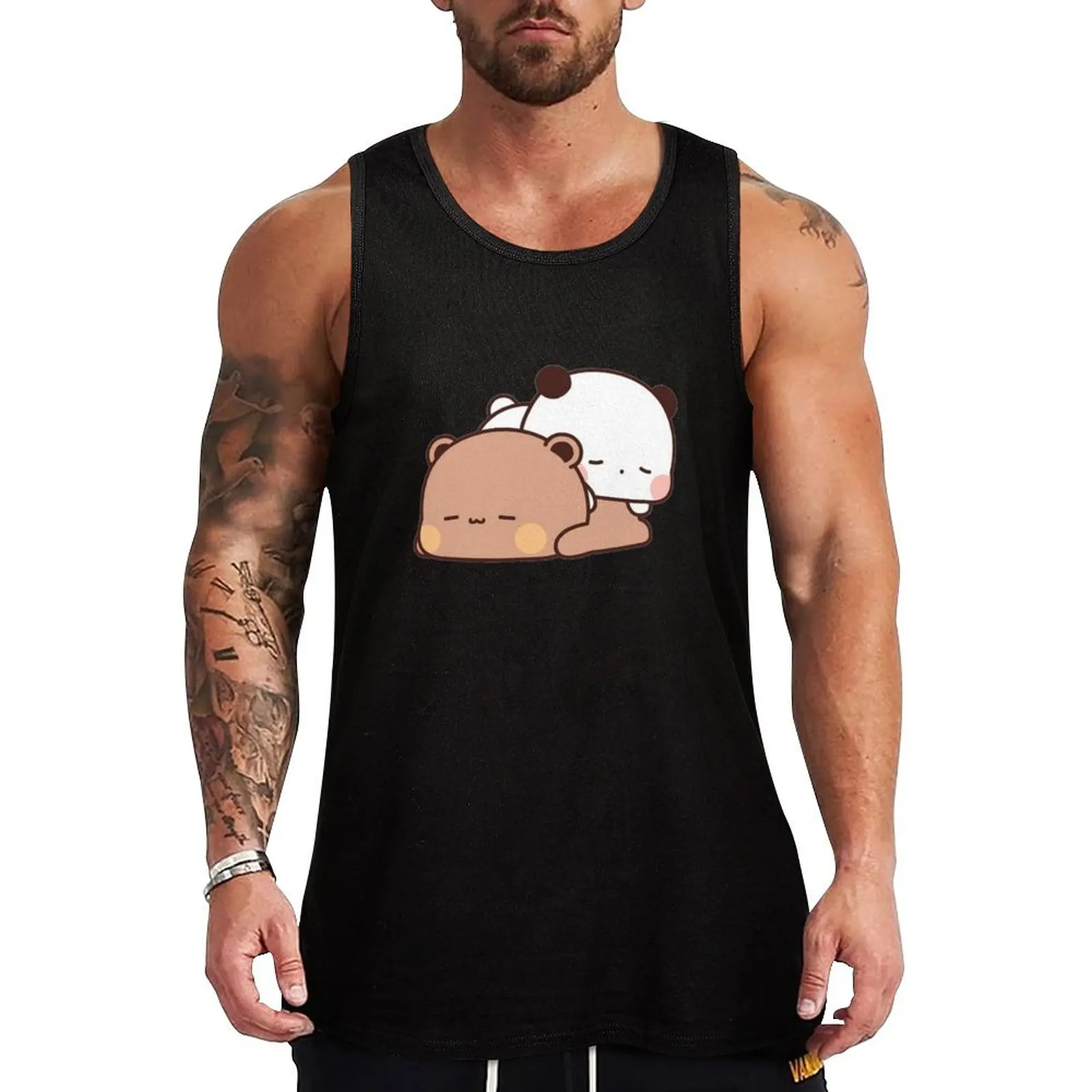 

Cute Bubu And Dudu Are Sleeping Tank Top vest for men Sleeveless T-shirt men gym clothing