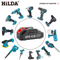HILDA 21v Rechargeable Lithium Battery High Capacity Replacement Battery for 21V Power Tool for Makita 18-20V Battery Pin