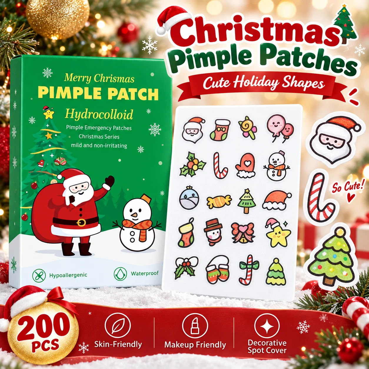 Multi Color Christmas Pimple P - Skincare Salicylic Acid recension och pris