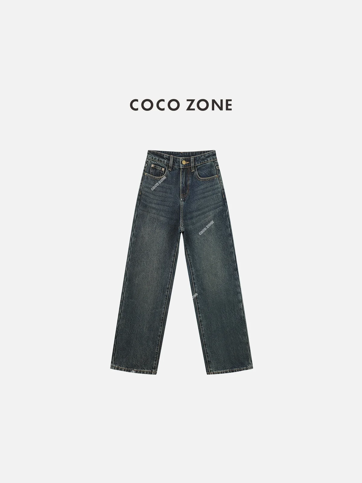 

Модные повседневные джинсы прямого кроя из хлопка с высокой талией на молнии, весна 2025, женские, премиум-качество, в стиле ретро