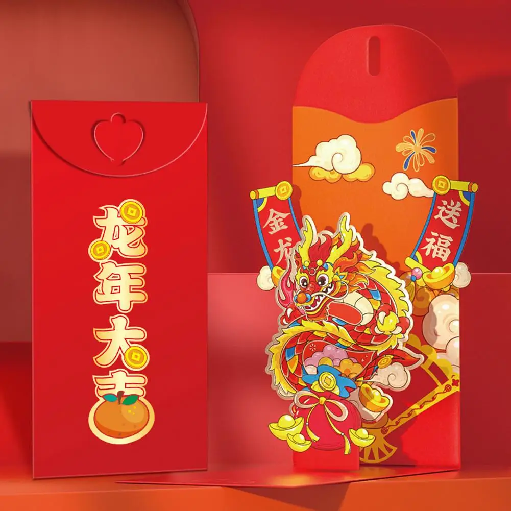 2024 Hongbao Dragon Year Red Envelopes Chinese Style Money Year Envelopes Money Packets Red Bags Envelopes New Lucky I8u8