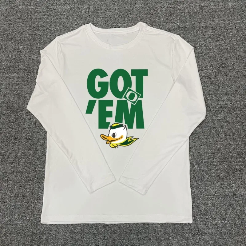 

New Oregon Duck 3D Printed Long Sleeve T-shirt for Couples, Versatile, Sports Breathable, Quick Drying Top, Trendy