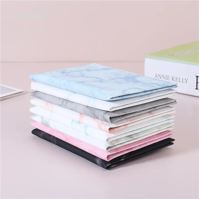 Fashion Women Men Passport Cover Pu Leather Marble Travel ID Credit Card Passport Holder Packet Wallet Purse Bags Pouch