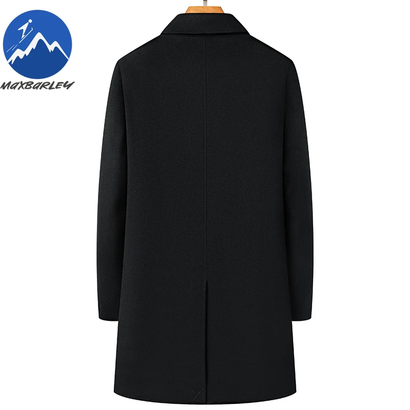 Maxbarley Winter New Wool Jacket Luxurious Outdoor Work Warm Long Wool Coat Detachable Goose Down Lining Double Breasted Coats