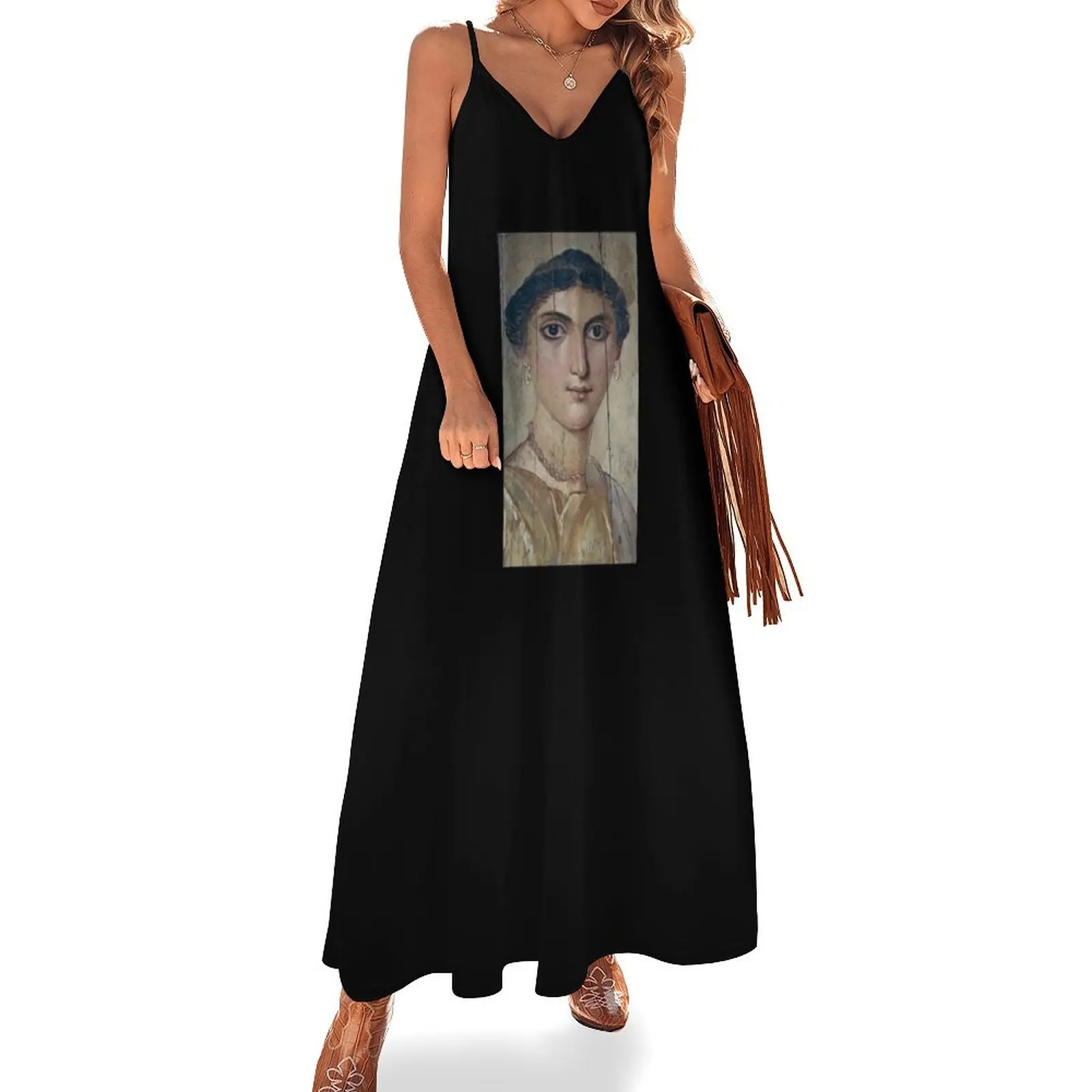 

Fayum mummy portrait ancient Egypt woman Sleeveless Long Dress dress women elegant luxury summer clothes for women Dress