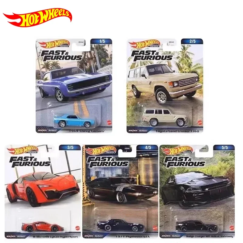 Genuine Hot Wheels Premium Car Fast and Furious Voiture Diecast 1/64 Toyota Land Cruiser Dodge Charger Hellcat Toys for Boys