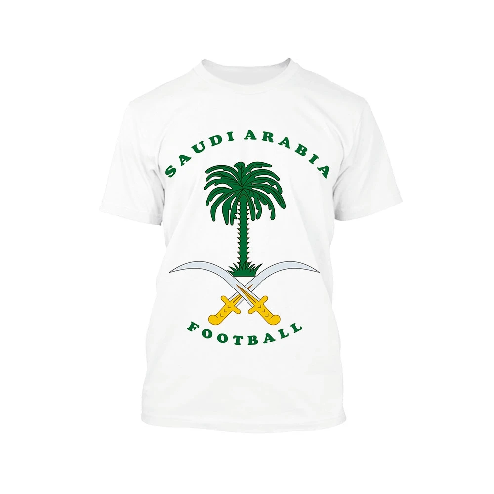 Jumeast Saudi Arabia Flag Printed Men T-shirts Football Jersey Soccer Graphic T Shirt National Day 93 Festival Clothing T-shirty