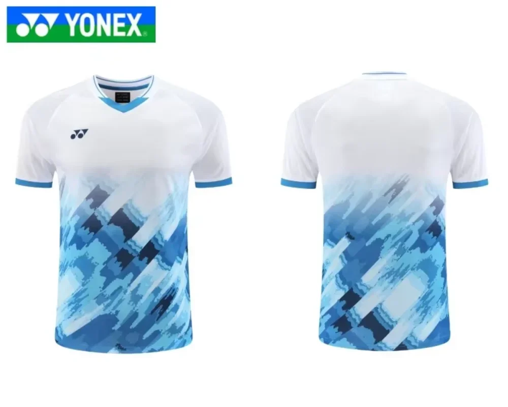 YONEX-pantalones cortos para hombre, uniforme de bádminton, traje de entrenamiento de competición, camiseta de manga corta transpirable absorbente de sudor de secado rápido