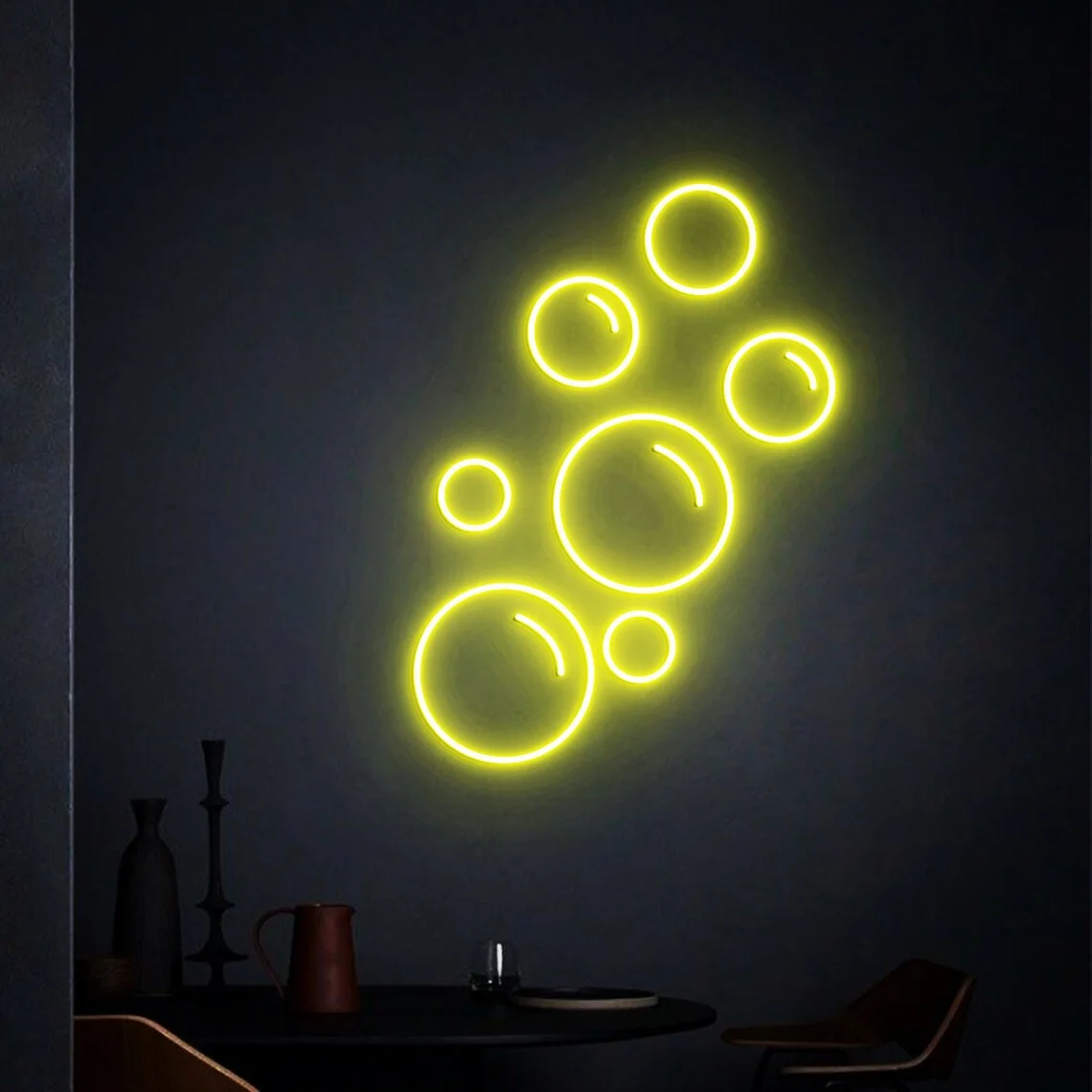 Bubbles Neon Sign Wedding Art Decor Birthday Decor Kids and Teens Room Decor Home Birthday Wedding Backdrop Neon