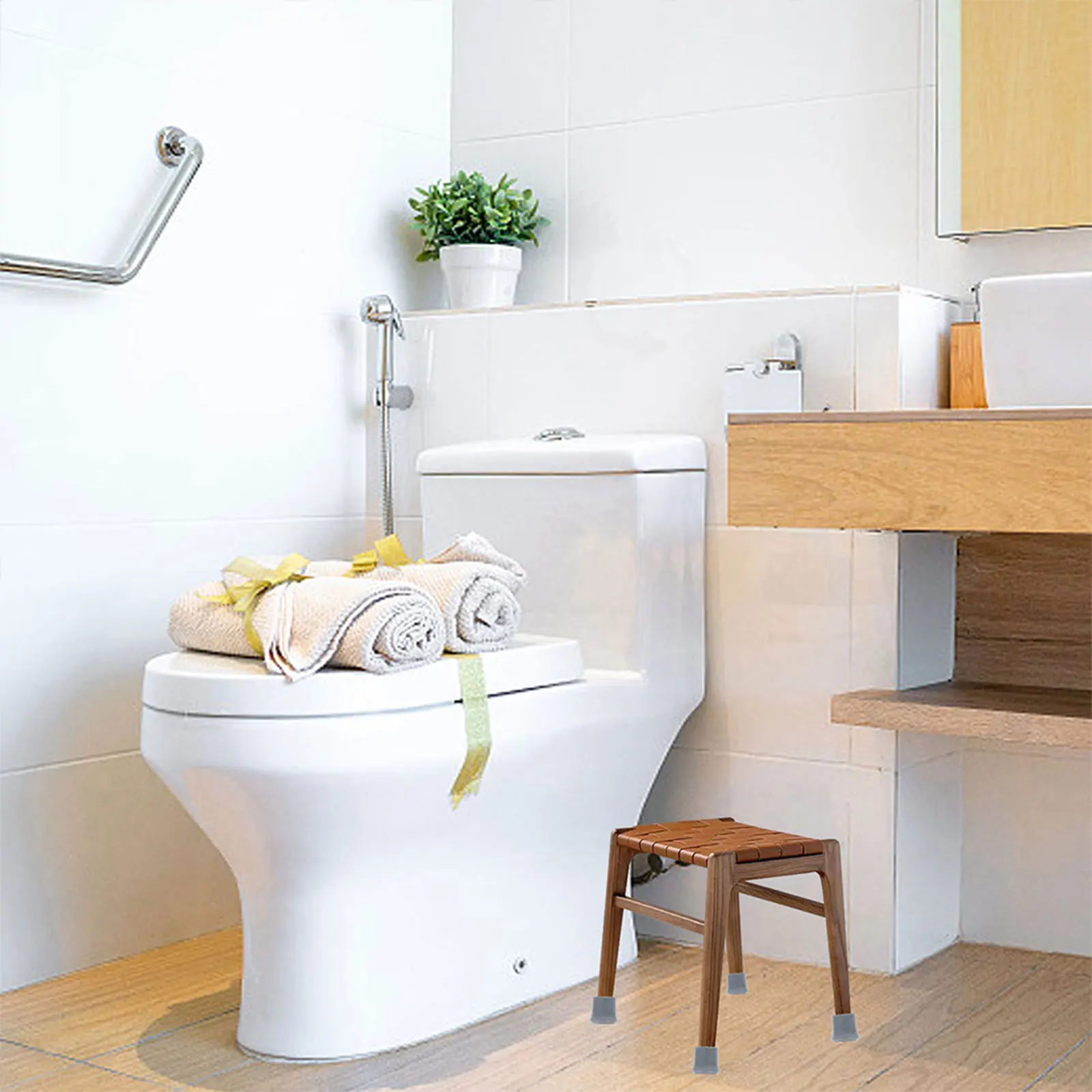 

4pcs Shower Chair Rubber Feet Replacement Non Slip Bath Stool Foot Pads Durable Protective Leg Caps For Walking Canes