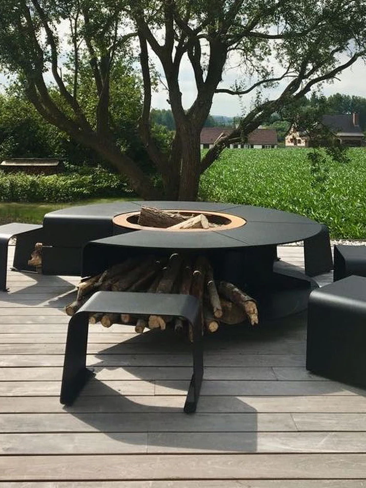 

Garden BBQ Outdoor Firewood Fireplace Furnace Table Villa Household Brazier Bonfire Fireplace Real Fire Internet celebrity BBQ