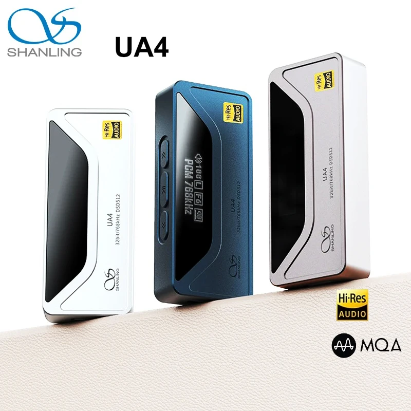 SHANLING UA4 Draagbare USB DAC AMP Hoofdtelefoonversterker Hi-Res Audio ES9069Q Dual RT6863 Chips PCM768 DSD512 3,5 mm / 4,4 mm uitgang