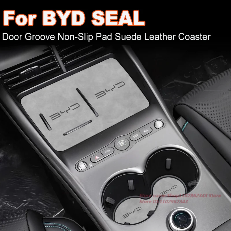 

Anti-Slip Gate Slot Cup Mat For BYD SEAL 06 EV 2025 Door Groove Non-Slip Pad Suede Leather Coaster Car Interior Accessory