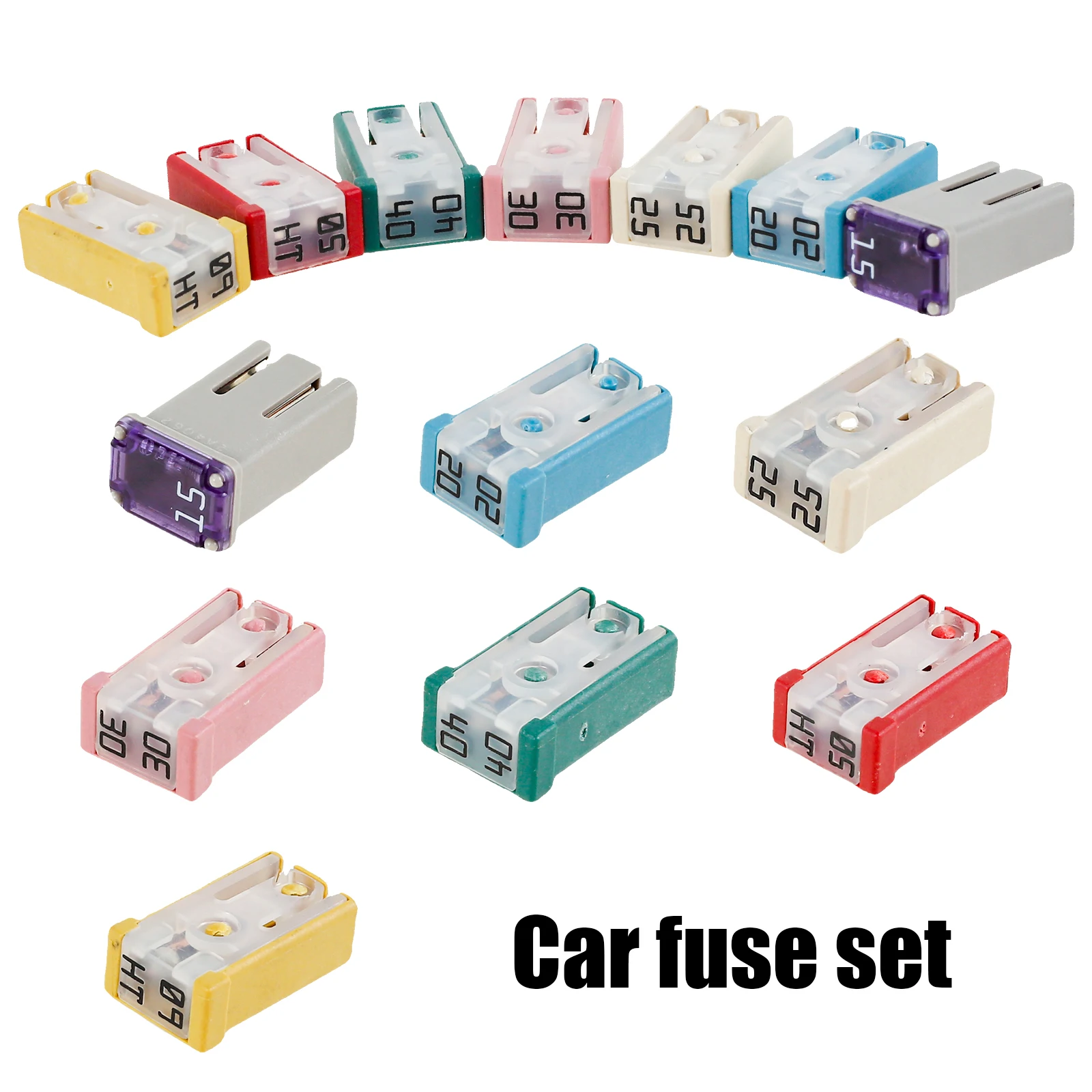 14 件 Car Fuses Assortment Kit 15-60A 替换 Fuses for Car/Rv/Truck/Motorcycle Provide Car Protection