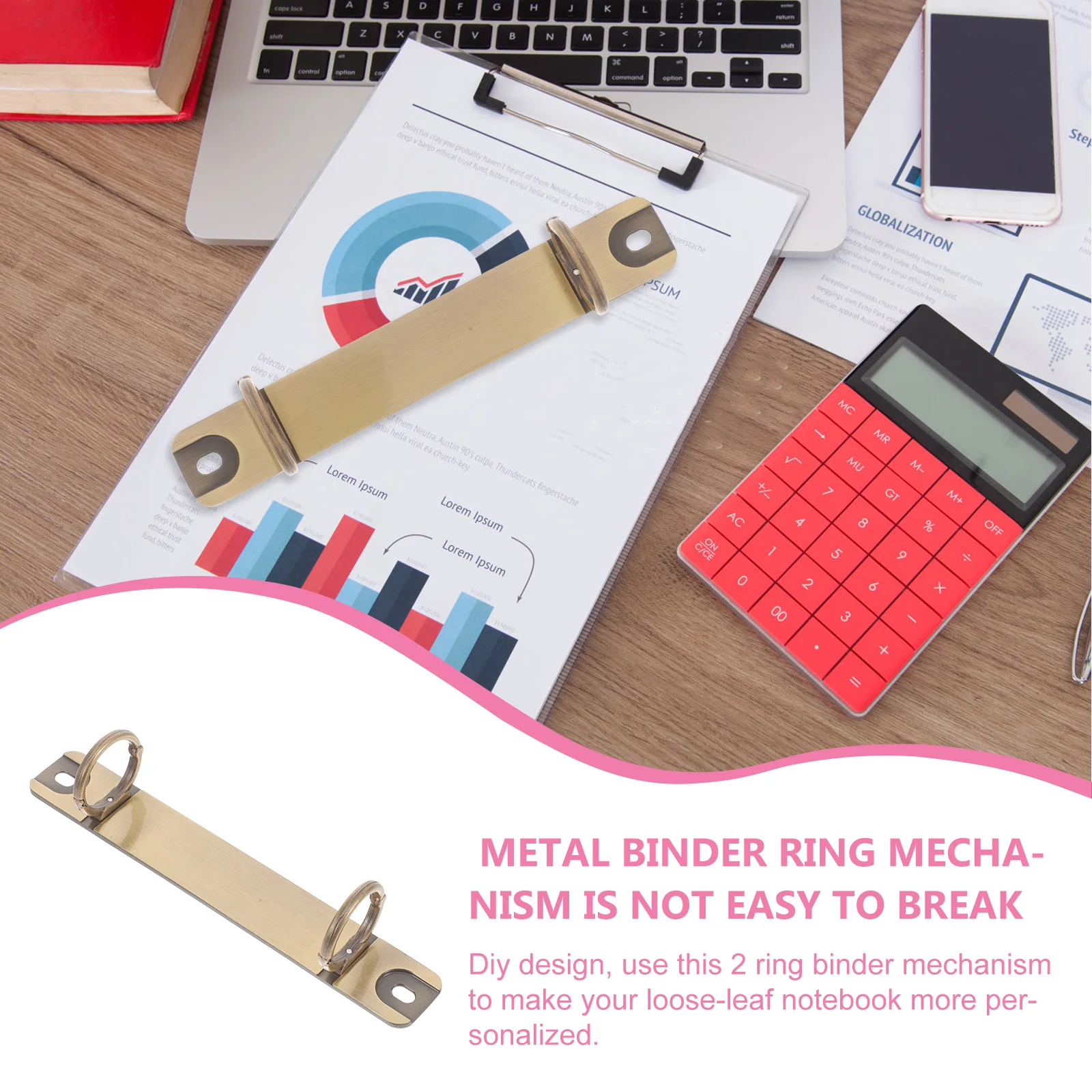 Loose-leaf Binder Metal Book Rings 2 Ring 2 Ring Binder Mechanism Mechanism Spine Fasteners Notebook Planner Stationery