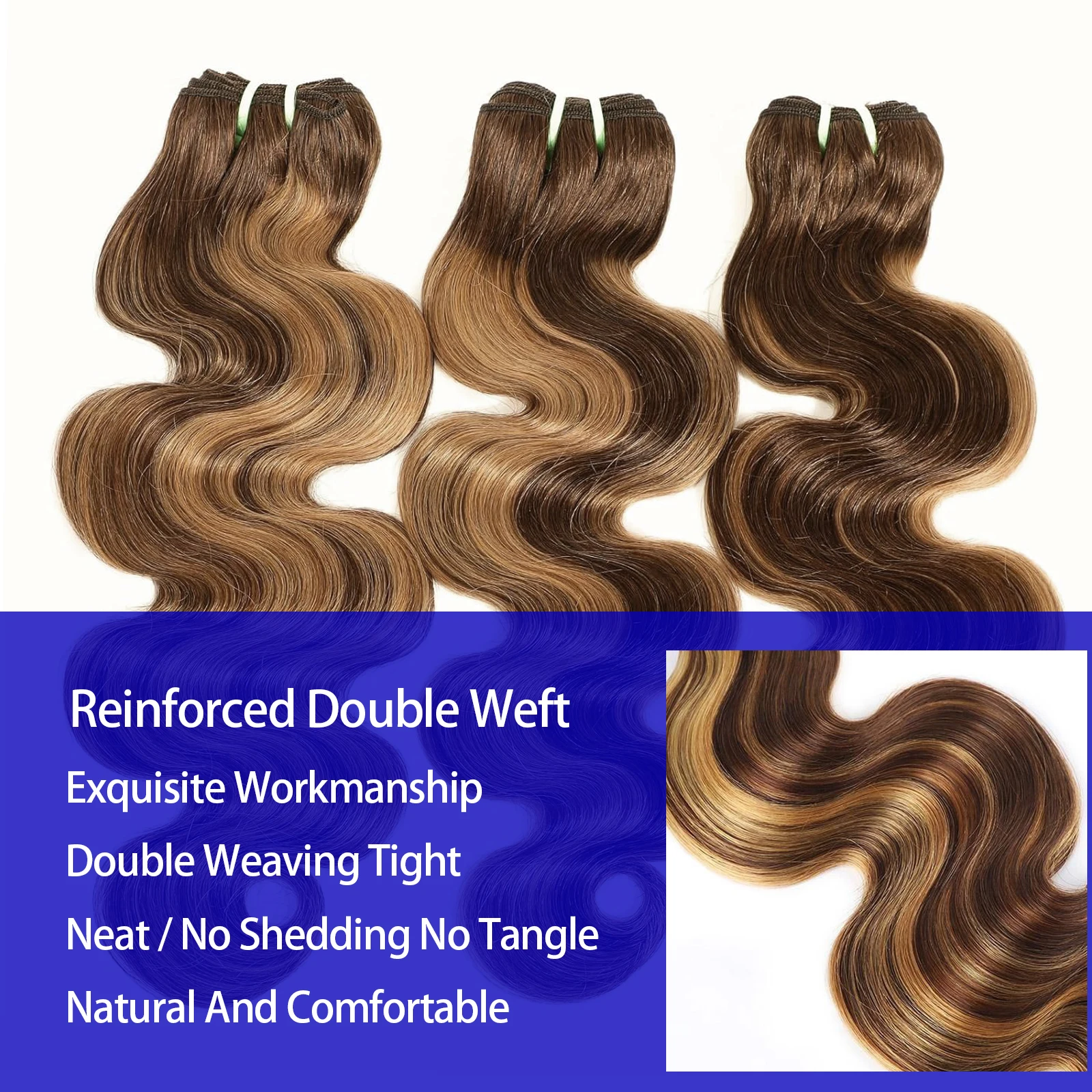 100% Human Hair Highlight Ombr - Hair Bundles recension och pris