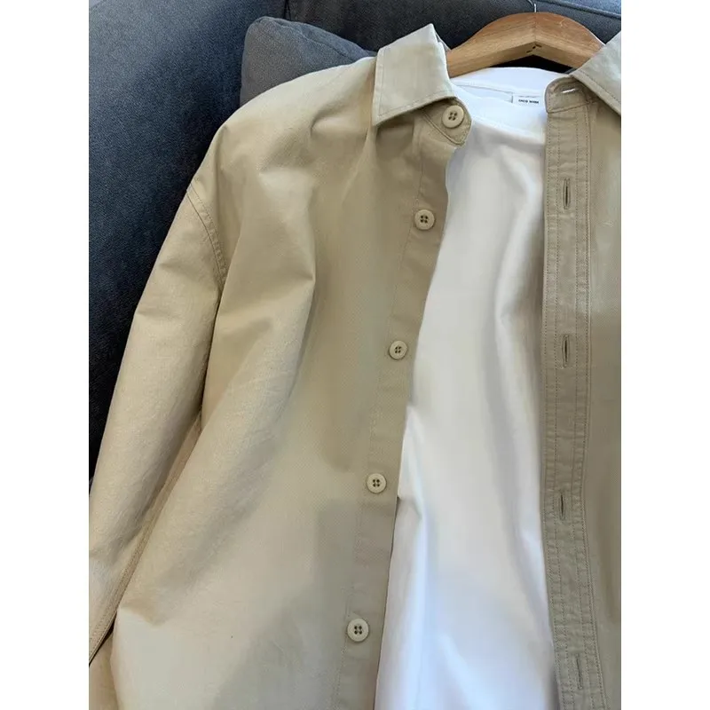 スリムフィット ロングスリーブ カジュアル irt メンズ ファッション ワークウェア 薄手 多用途 シンプル アウター 通気性 コットン 春 秋