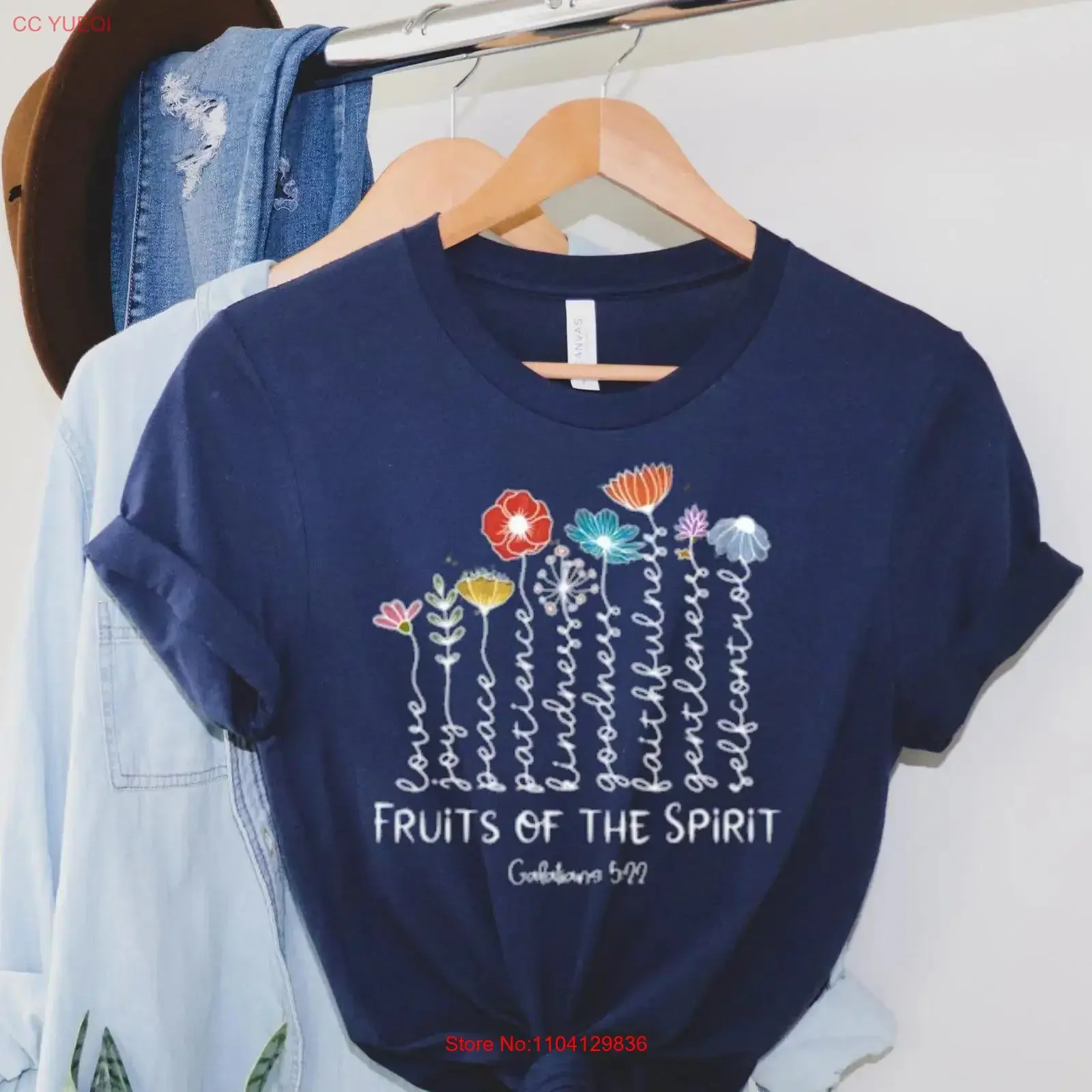 Fruits of the SpiriT T Shirt Wildflowers Bible Verse shirts Retro God Religious Faith Based vintage Washed Slightly Casual
