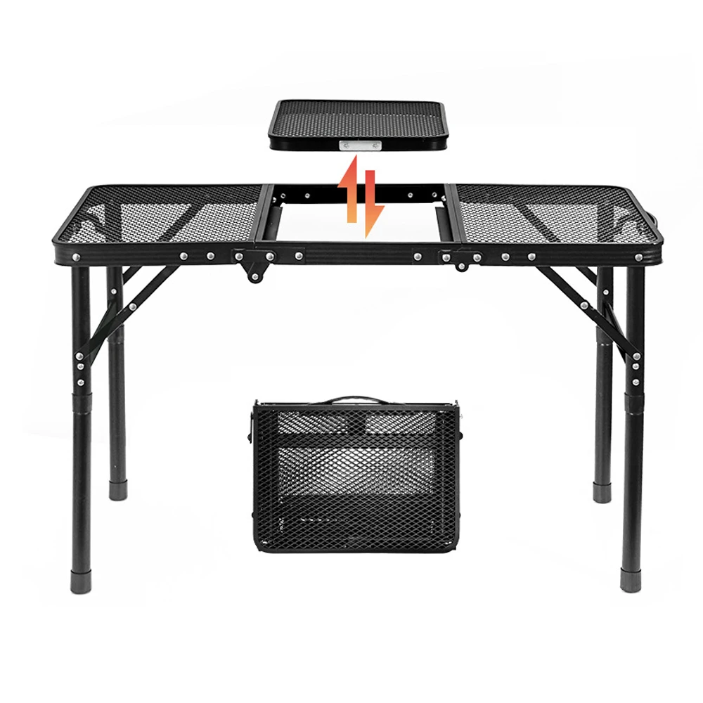 Camping High And Low Dual-Use Mesh Table, Outdoor Picnic Portable Waterproof Barbecue Lifting Table,L308