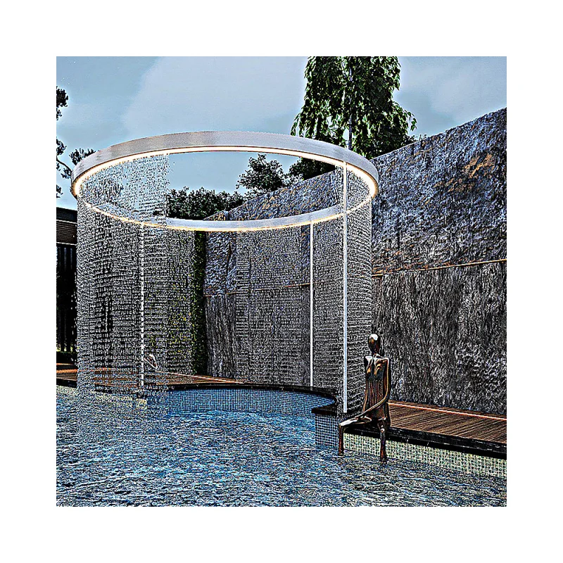 custom.Top Quality Waterfall Fountain Outdoor  Multimedia Controlled Musical  Curtain Feature Outdoor