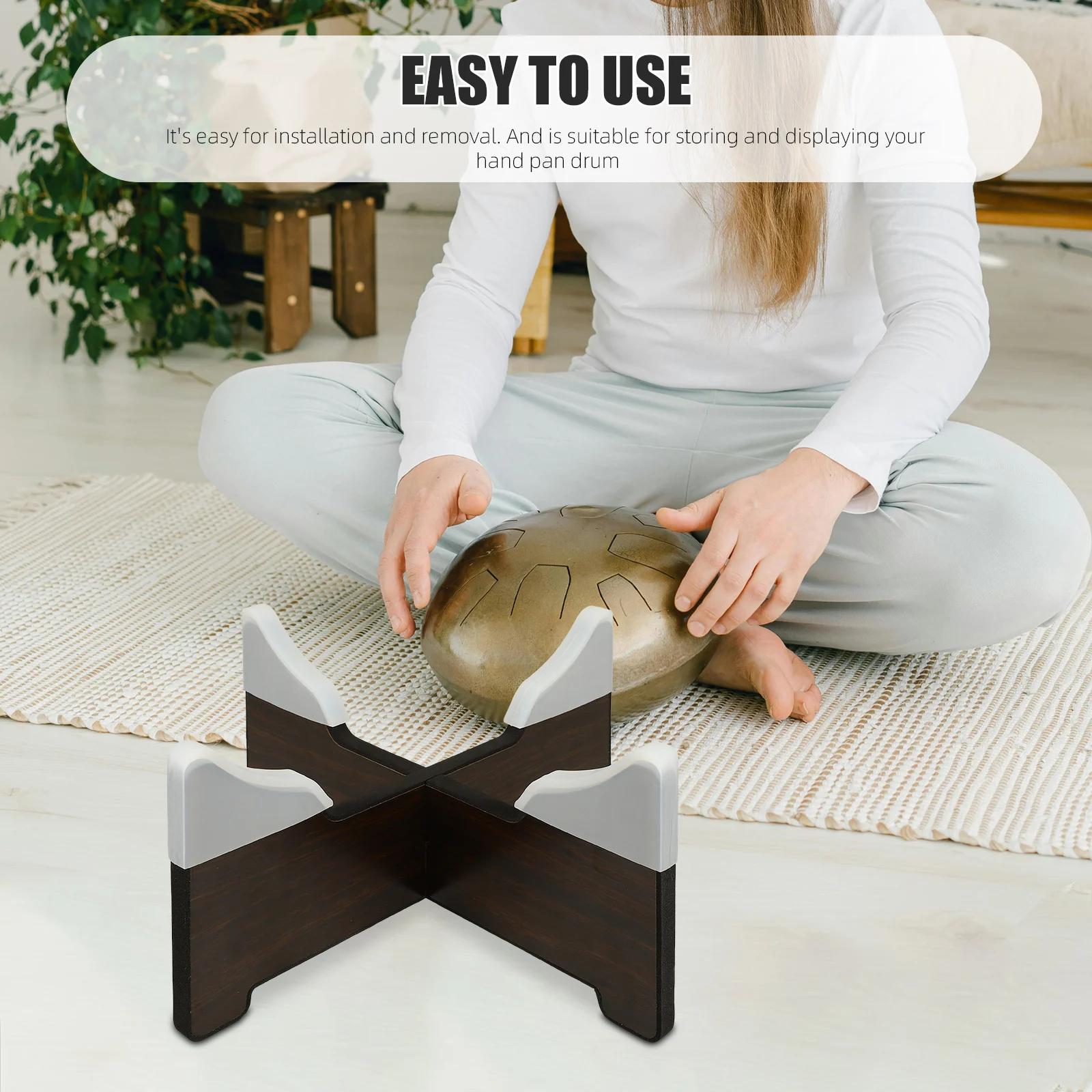 

Wooden Tongue Drum Stand Foldable Floor Holder Storage Display Rack For Handpan Drums Silicone Bracket Portable Professional