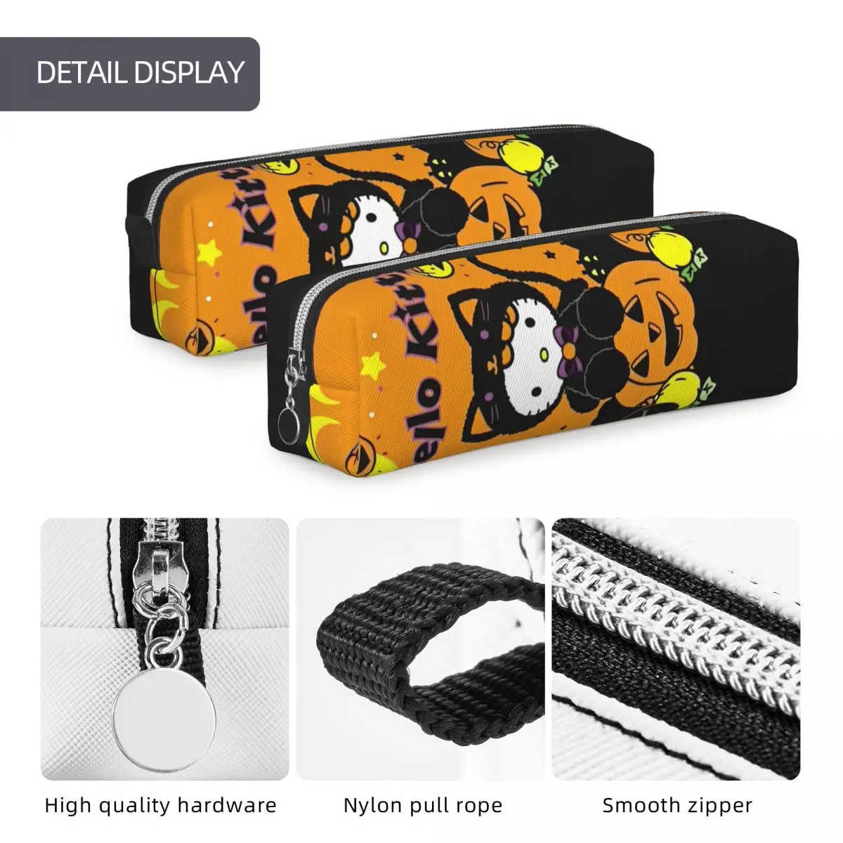 حقيبة مستحضرات التجميل اللطيفة للهالوين من هالو كيتي للنساء حقائب مكياج للسفر مقاومة للماء حقيبة أدوات الزينة منظم الحقيبة