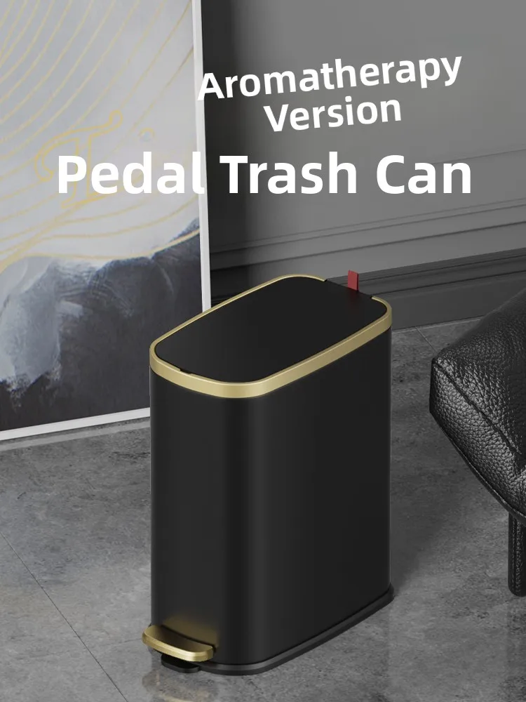 

Stainless Steel Foot Pedal Trash Can Large Capacity Kitchen Living Room Commercial Use Trash Bin Easy Clean Home Essential