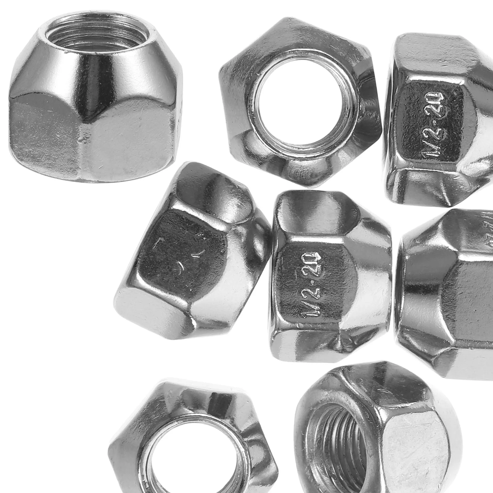 

10 Pcs Tire Nut /- Lug Nuts Screw Cap Car Wheel Carbon Steel Auto Modification Parts Smooth Threaded Connection Standard Size