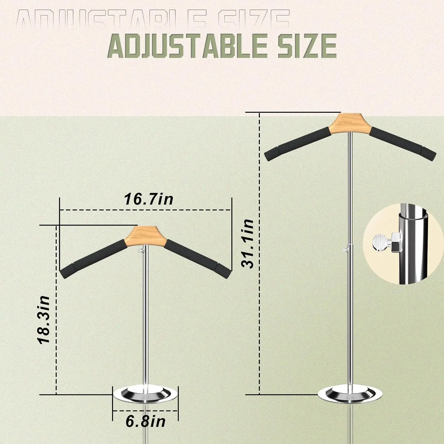 Adjustable T Shirt Display Adult For Vendors 4Pack,18-31.1In Flexible Shirt Rack Shoulder Stand, Portable Hanging Metal Clothes