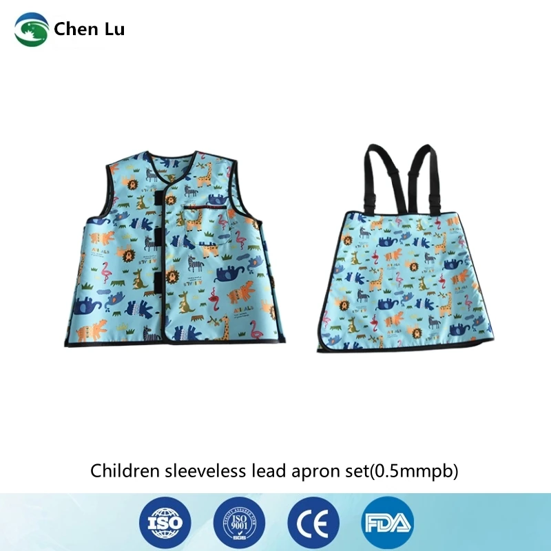 Lightweight Pediatric Radiation Protection Set 0.5mmPb Adjustable Anti-X-Ray Apron Skirt + Vest Lead-Free Soft Shield for Kids