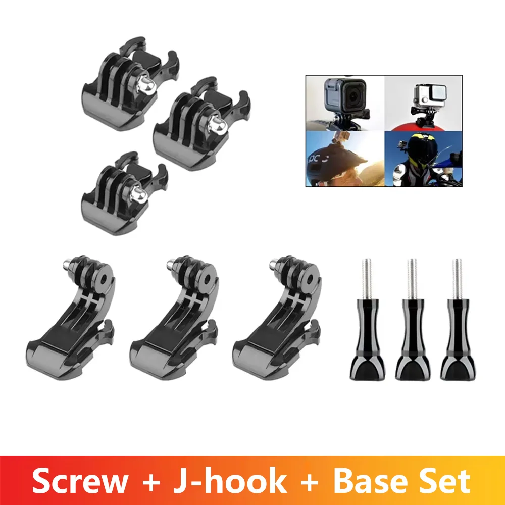 J Hook Quick Release Base Mount Screw For GoPro Hero 13 12 11 10 Insta360 SJCAM SJ4000 AKASO DJI Osmo Action Camera Accessories