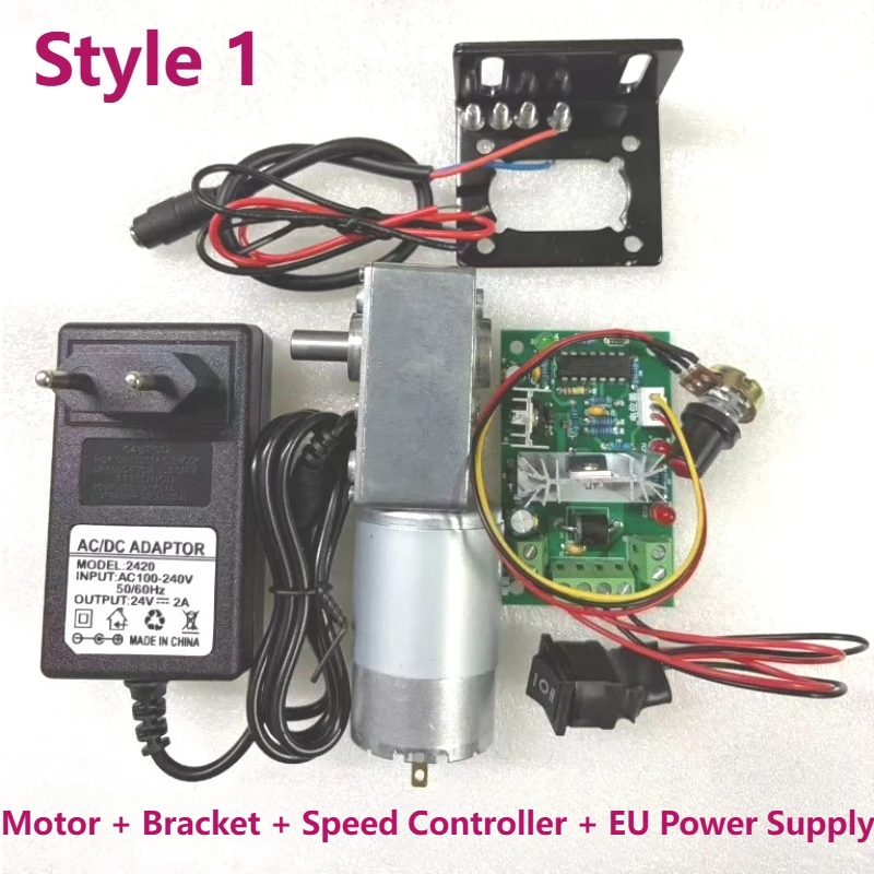 5840 555 DC Worm Gear Motor 24V 12V Forward And Backward Adjustable Speed Self Locking Turbo Worm Gear Motor Reducer Gearbox