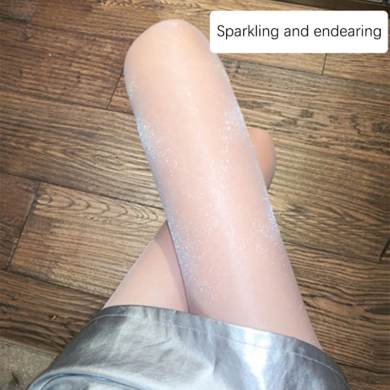 Sexy Shiny Silk Pantyhose Transparent Tights for Women Underwear Glitter Bright Hosiery Ladies Slim Thigh High Panty Stockings