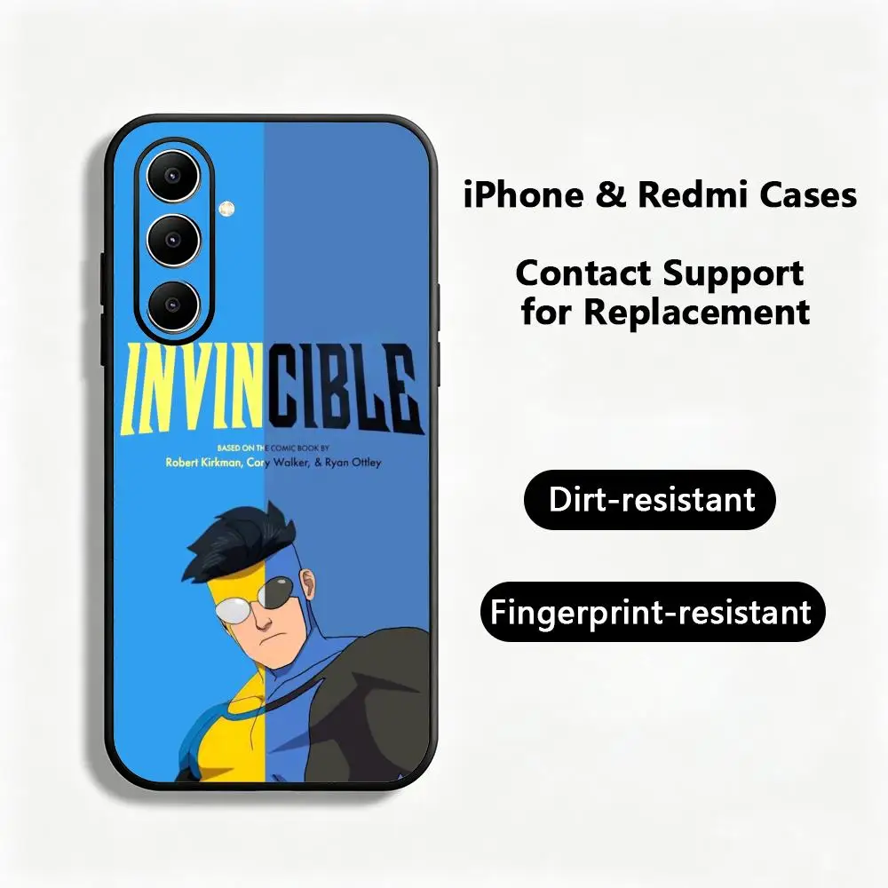 Hot Anime I-Invincible Cartoon Popular Phone Case For Samsung Galaxy S26 S25 S24 S23 S22 S21 S20 Plus Ultra Note20 Soft Black