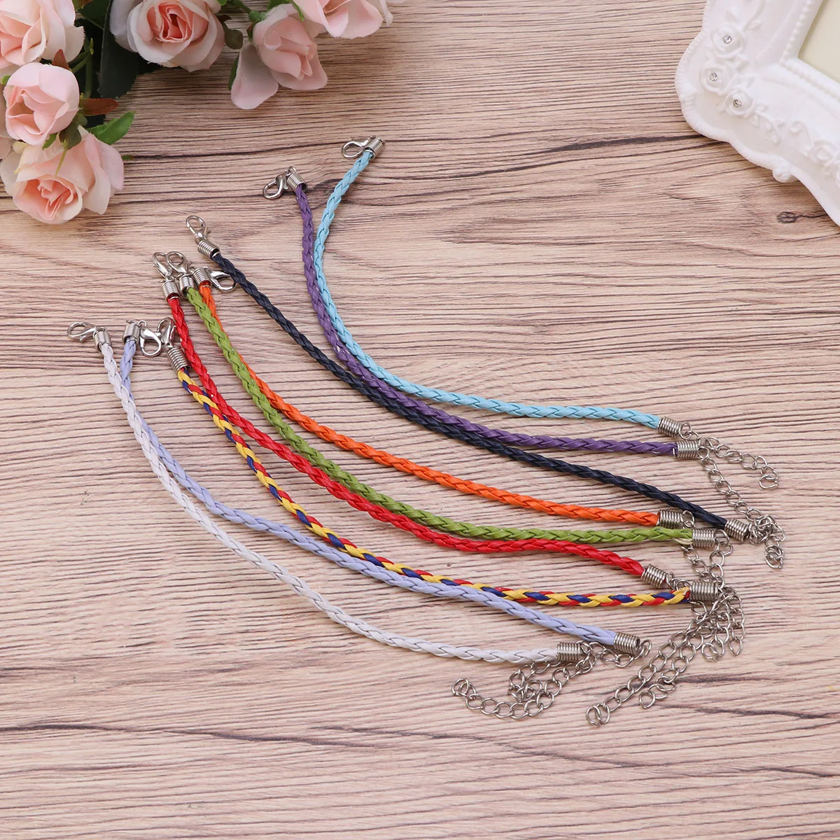 

50 Pcs Lobster Buckle Bracelet Cord Rope DIY Handicrafts Making Cords Ropes Charms Bracelets Material Plaited