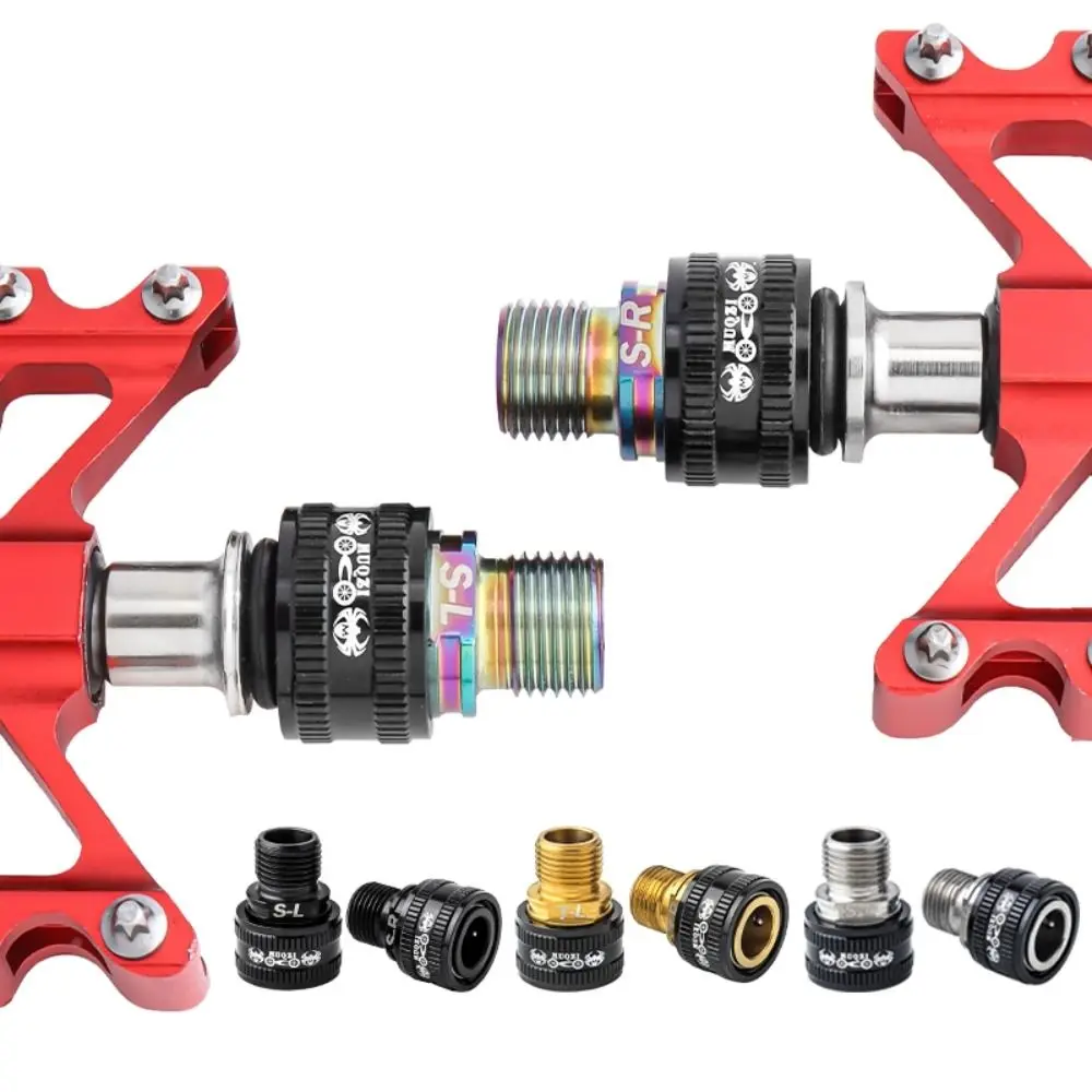 1 Pair Stainless Steel Pedal Extender Titanium Alloy Wear Resistant Bicycle Pedal Extension Bolts Lightweight Anodic Coloring