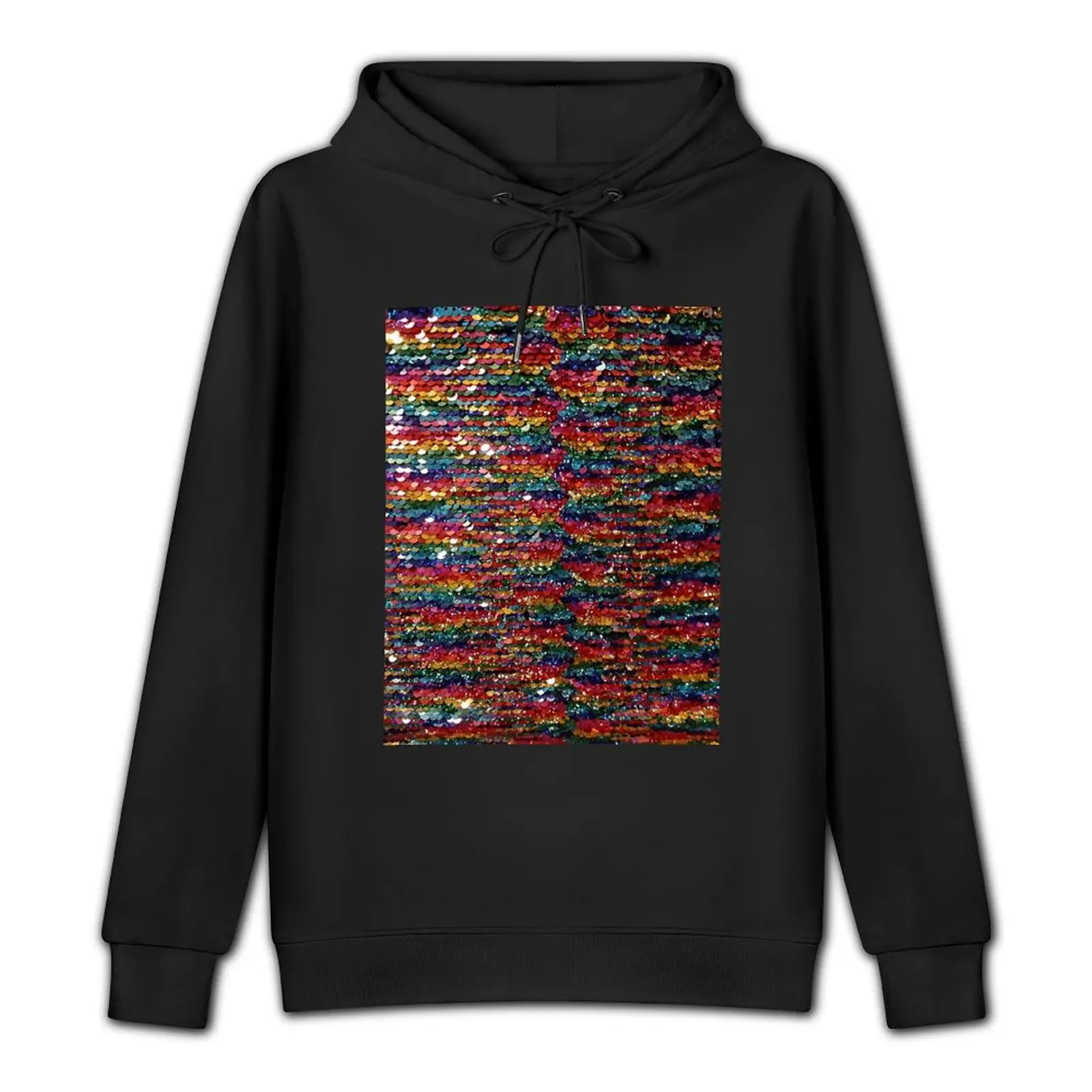 Rainbow Sequins Sparkle Vibrant Rainbow Pullover Hoodie men's autumn clothes hoodies for men high quality