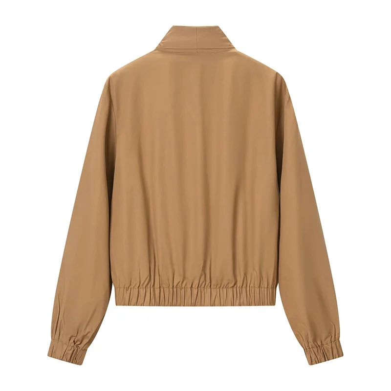 Guobioziy 2026 Winter Flight Jacket Shirt Women V Neck Crossover Top Gathered Cuffs Soft Drapey Fabric Vintage Style