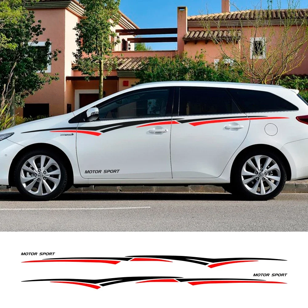 

2pcs Car Door Wasit Line Vinyl Film Sticker For Audi A4 A3 BMW Ford Volkswagen Toyota Mercedes Honda Nissan Kia Fiat Accessories