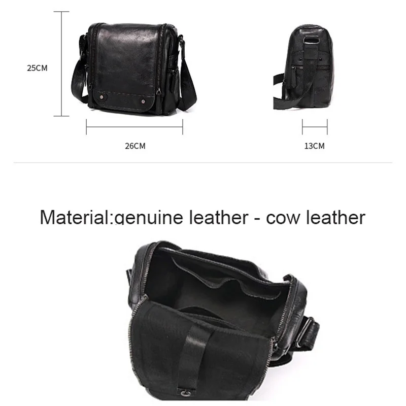 Retro Genuine Leather Men Bag First Layer Cowhide Men\'s Handmade Shoulder Messenger Bags Male Large Capacity Camera Bag 2023 New