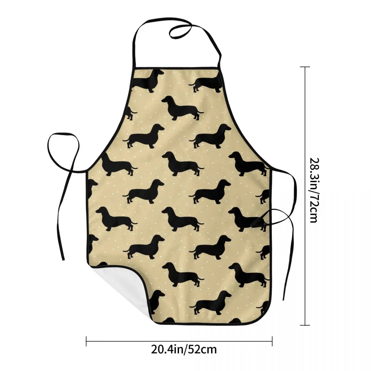 Short Hair Dachshund Cream Pattern Sausage Dog Apron for Men Women Wiener Unisex Kitchen Chef Bib Tablier Cuisine Cooking Baking