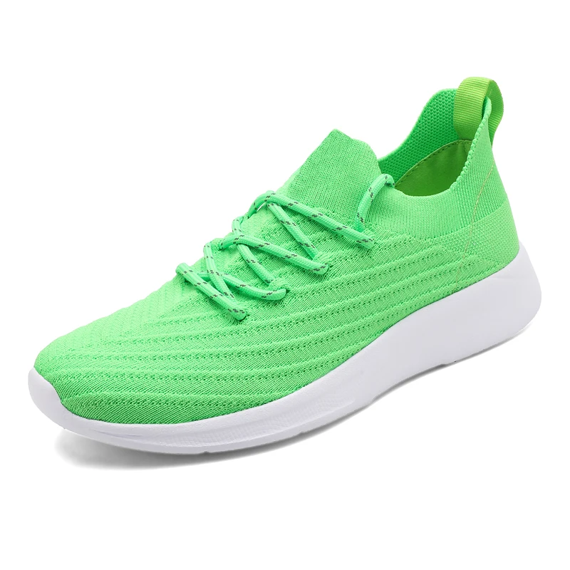 New large size men's fashion flying mesh casual shoes comfortable sports thick sole anti-slip wear-resistant men's shoes