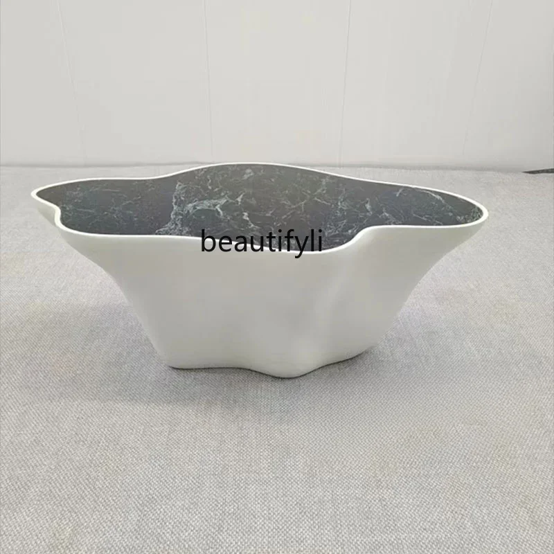 

Circulating Water Light Luxury Special-Shaped Mountain Marble Coffee Table FRP Coffee Shop