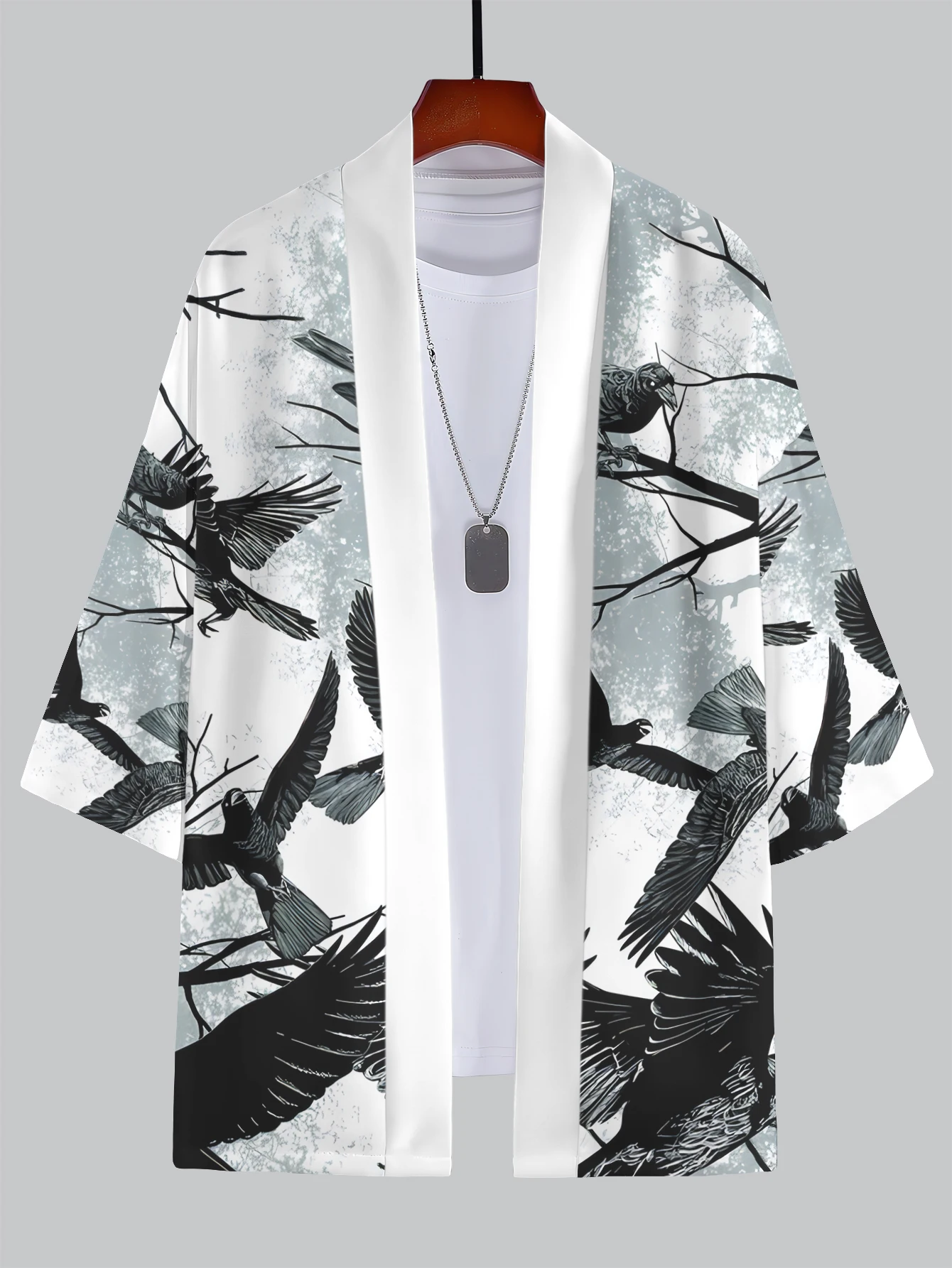 

2025 New Summer Men's 3D Kimono Bundle - Crane & Koi Patterns