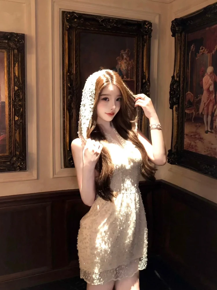 

Сексуальная женская юбка на бретельках из бисера Pure Desire Ba с тяжелой вышивкой и жемчугом, облегающая юбка Dr