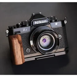 Ebony Walnut Lightweight Wooden Hand Grip Quick Release L Plate Bracket Mount Clamp Tripod Base for Nikon ZF Digital Camera