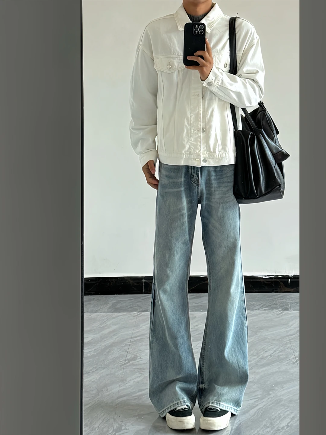 

American High Street Knife Jeans Men's Autumn Winter Cleanfit Flared Straight Leg Long Leg Effect Men's Jeans