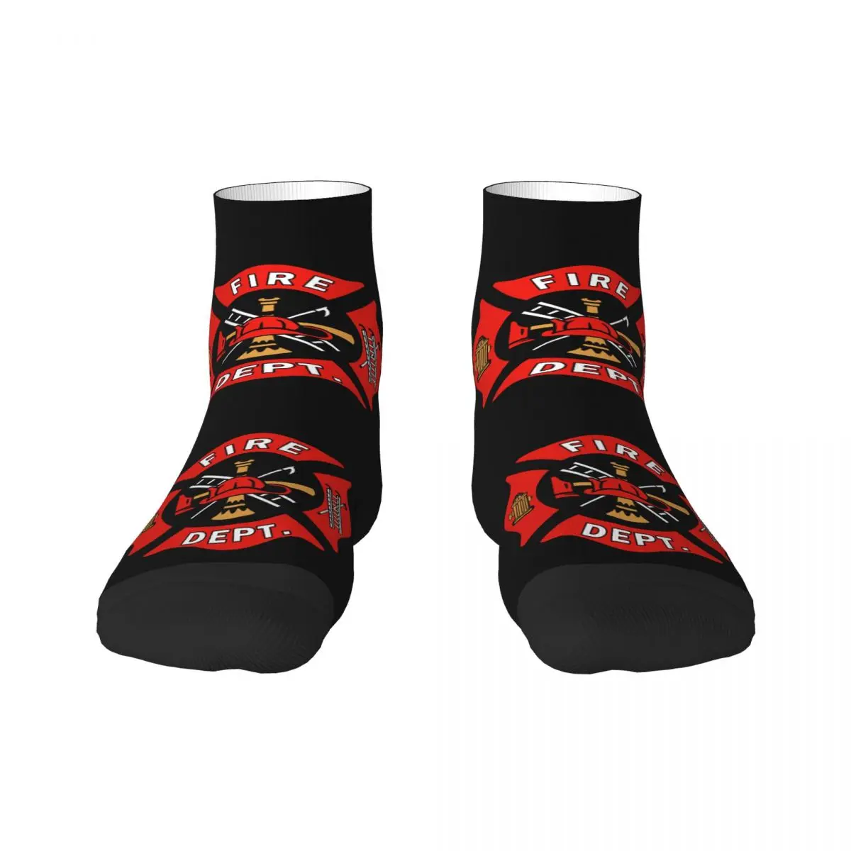 Firefighter Department Logo Dress Socks Men's Women's Warm Fashion Novelty Fireman Fire Rescue Crew Socks