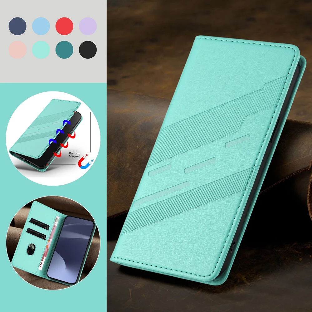 New Phone Case For Google Pixel 5A 6A 7A 7 Pro 8 9 Pro XL 9A - Luxury Retro Flip Leather Wallet Case with Card Slots Protective